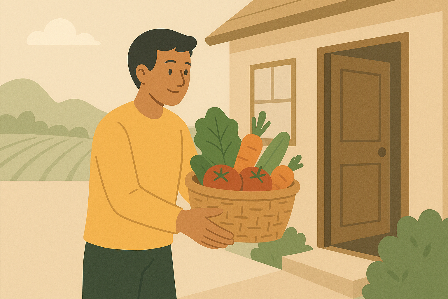 Client recevant son panier